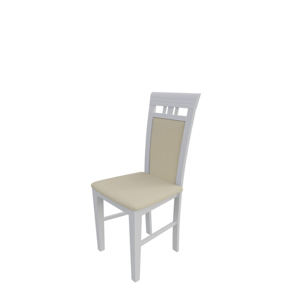 Veneti Jedálenská stolička MOVILE 12 - biela / béžová eko koža